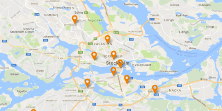 Karta över Stockholm