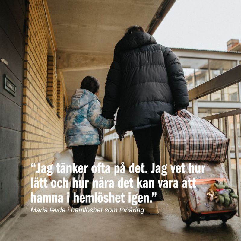 Maria, deltagare i Hemlöshetsrapporten