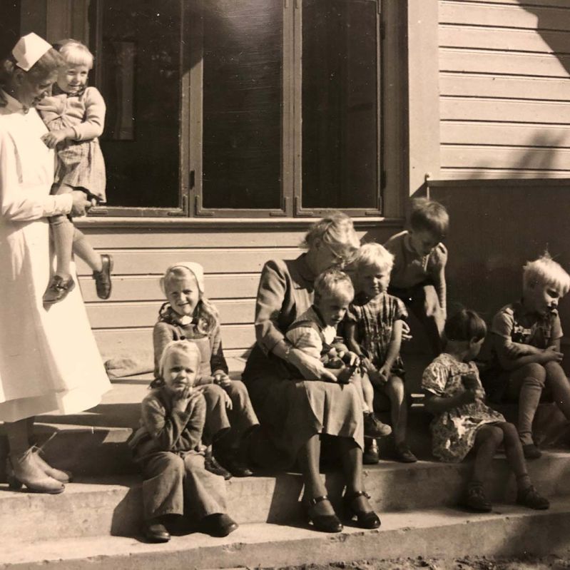 Historisk bild från Stockholms Stadsmissions kolloverksamhet.