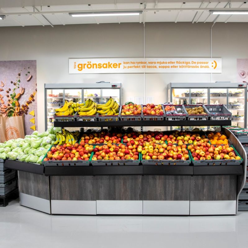 Bild på grönsaker i en Matmissionen-butik.
