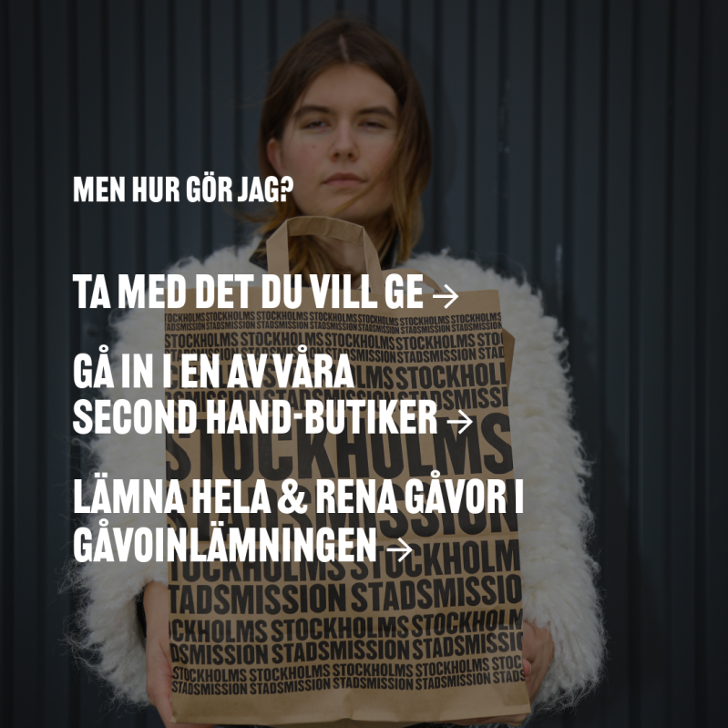 Att skänka till Stockholms Stadsmission