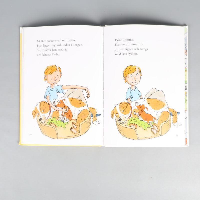 Uppslag ur en bok med illustration