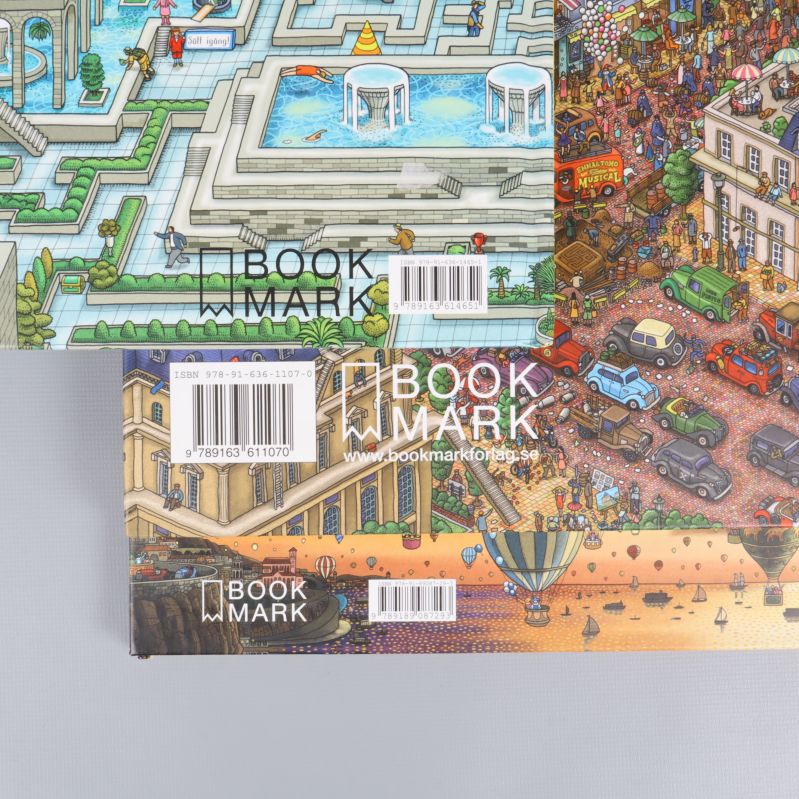 Närbild på baksida med ISBN och streckkoder på Pierre böcker