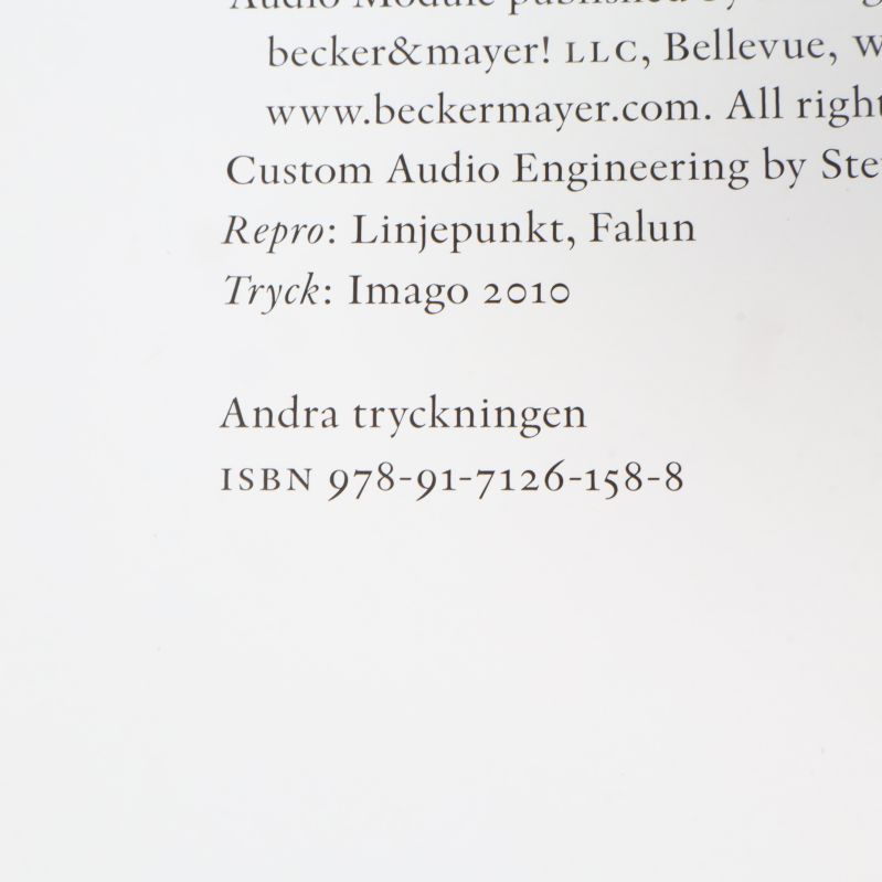 Sida med tryckår och ISBN 978-91-7126-158-8 i boken Fågelsång