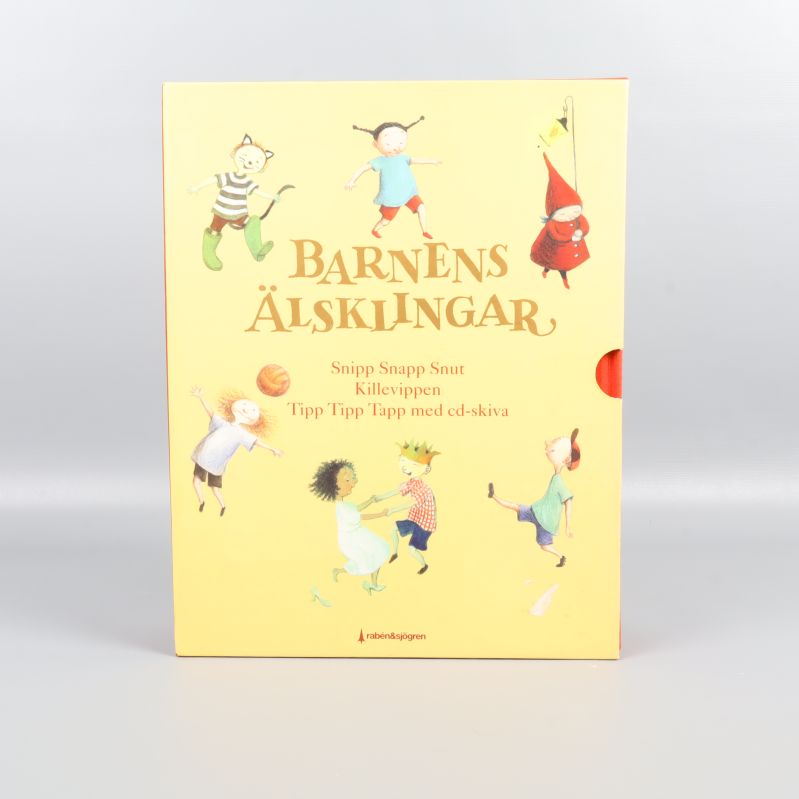 Framsidan av boxen Barnens älsklingar med illustrationer av barn