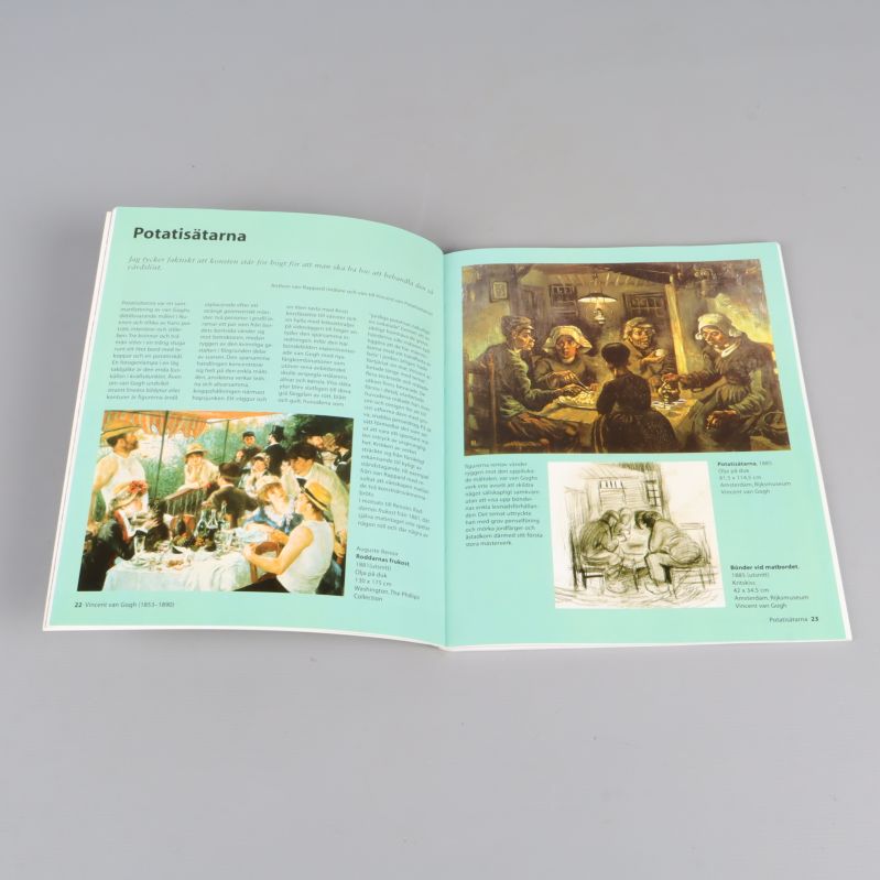 Uppslag ur mini konstguide Van Gogh med text och konstbilder