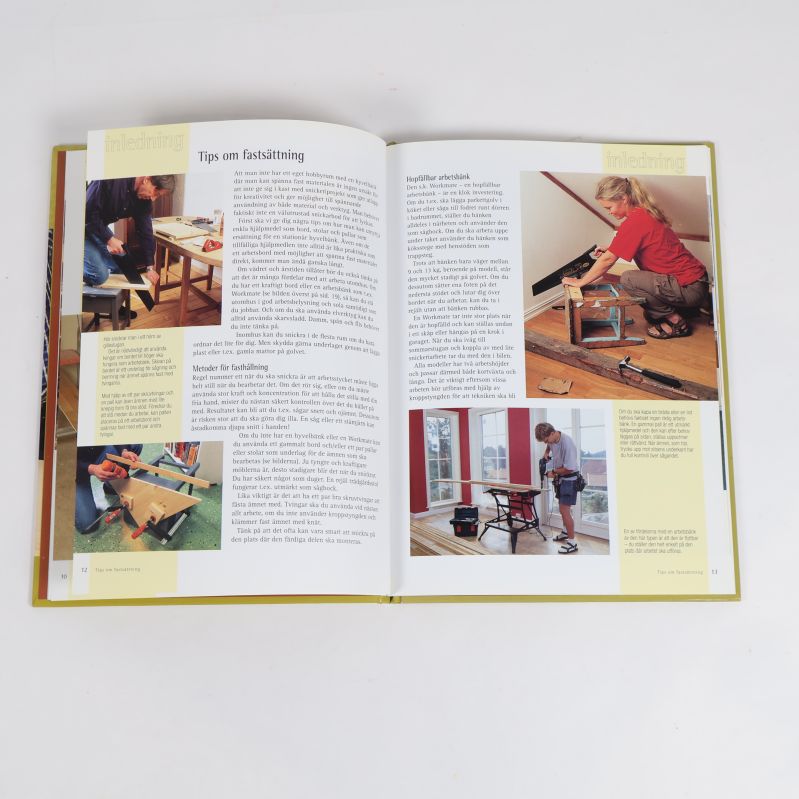 Uppslag ur bok om gör det själv med foton och tips