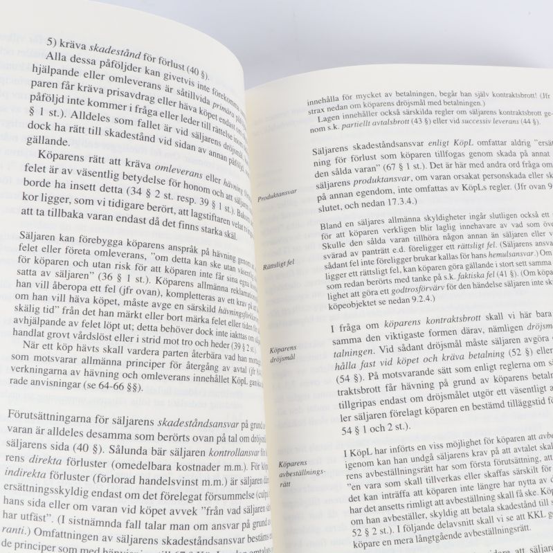 Uppslag ur Civilrätt med text om juridiska begrepp