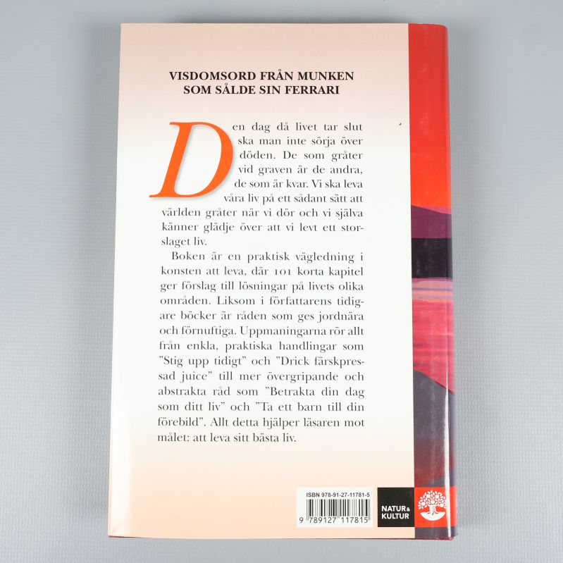 Baksidan av boken Vem gråter vid din grav? med beskrivande text och ISBN-nummer