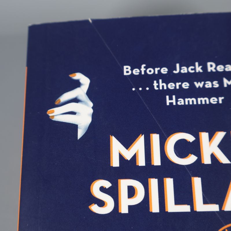 Närbild på ett blått bokomslag med vikmärke upptill