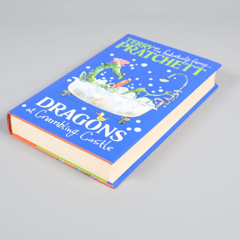 Drakbok Dragons at Crumbling Castle snett ovanifrån med färgglad pärm