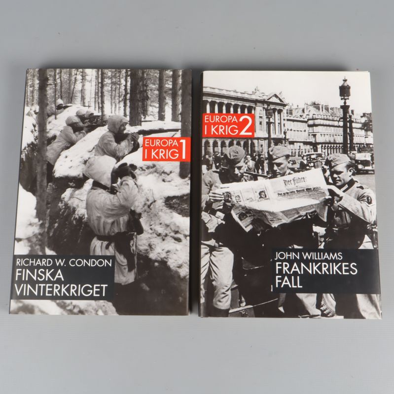 Två böcker: Finska vinterkriget och Frankrikes fall med fotografiska omslag