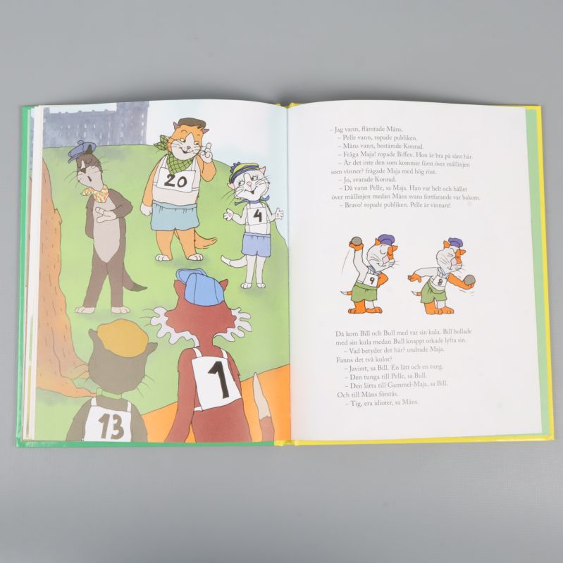 Baksidan av boken Heja Pelle Svanslös visar ISBN och andra titlar