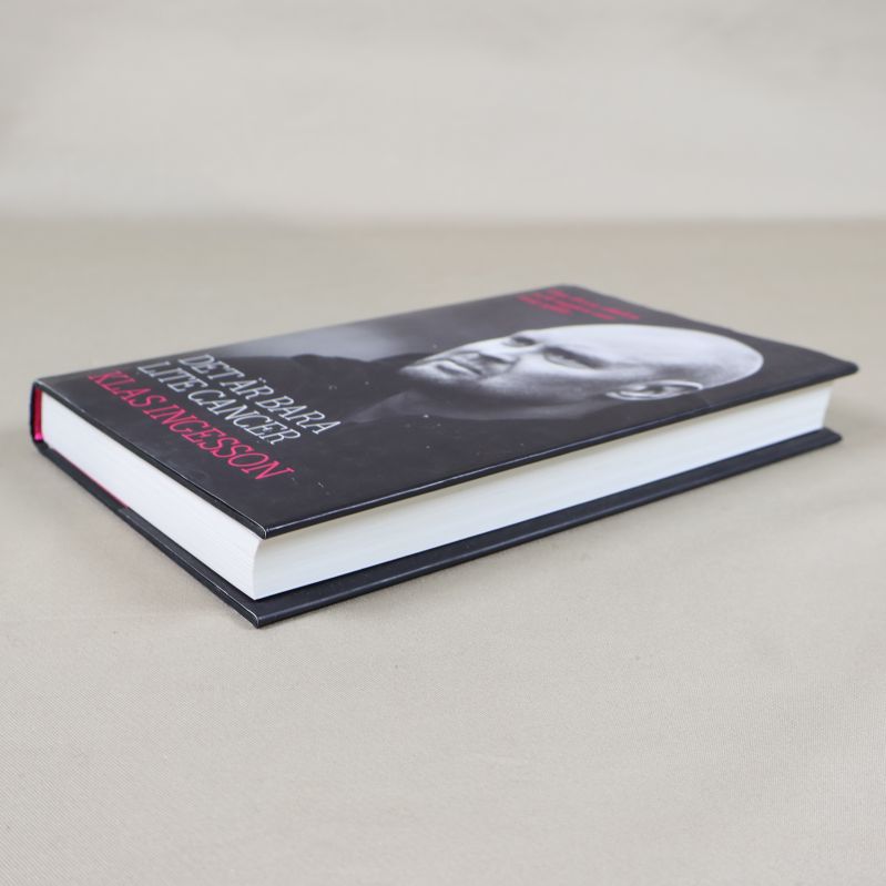 Snett ovanifrån på boken Det är bara lite cancer