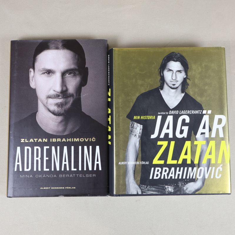Två inbundna böcker om Zlatan Ibrahimović