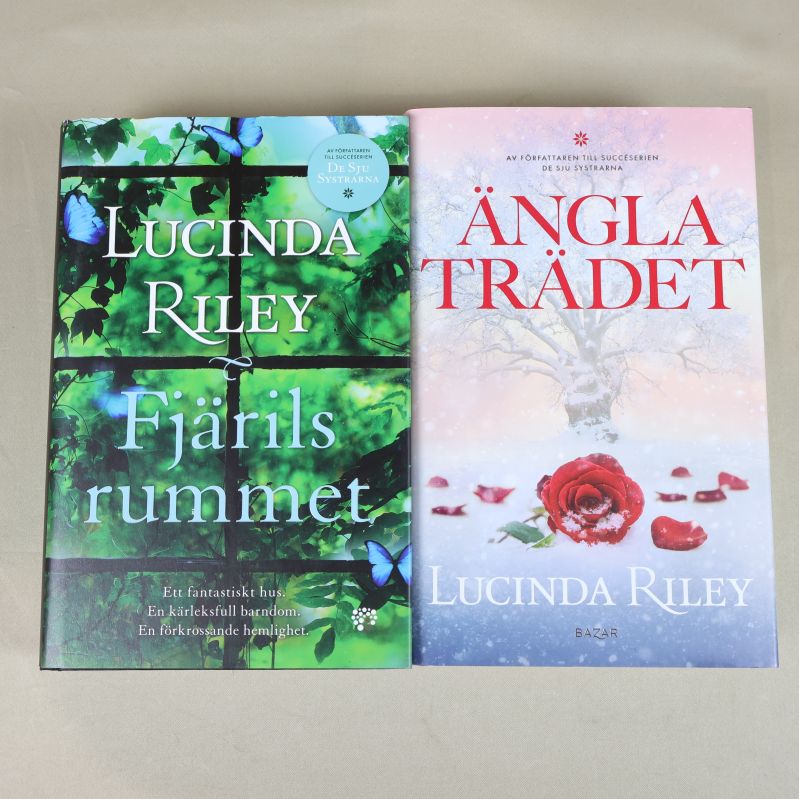 Framsidor av Fjärilsrummet och Änglaträdet av Lucinda Riley