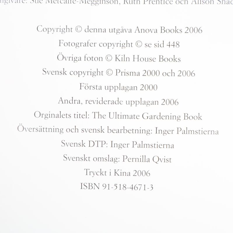 Närbild på upphovsrättsida med ISBN och tryckinformation
