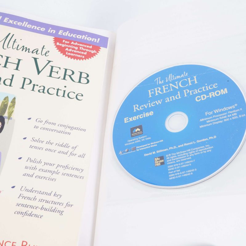 CD-ROM och inlaga till bok om fransk grammatik