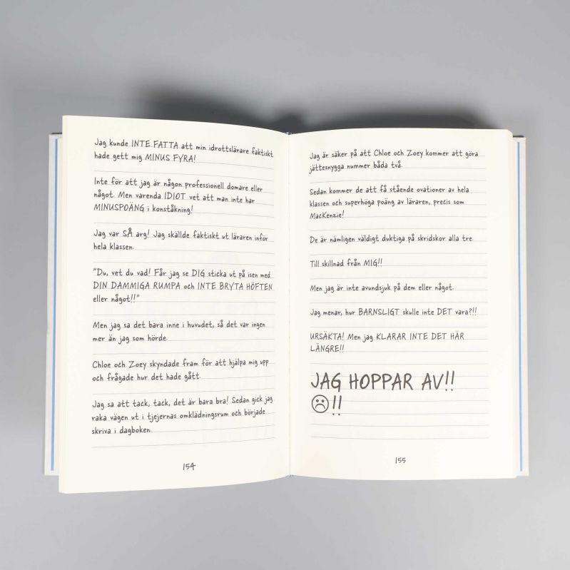 Uppslag ur Nikkis dagbok med dagboksanteckningar och handskriven text