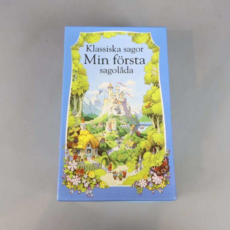 Framsida av sagolåda med titeln Min första sagolåda