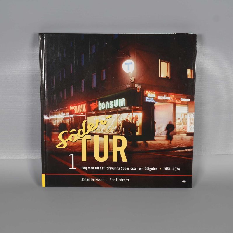 Framsida av boken Söder-Tur del 1 med kvällsbild från Södermalm