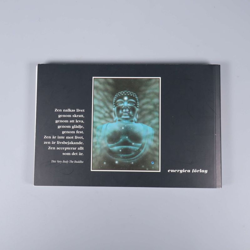 Baksida av Osho Zen Tarot-boken med Buddha-illustration