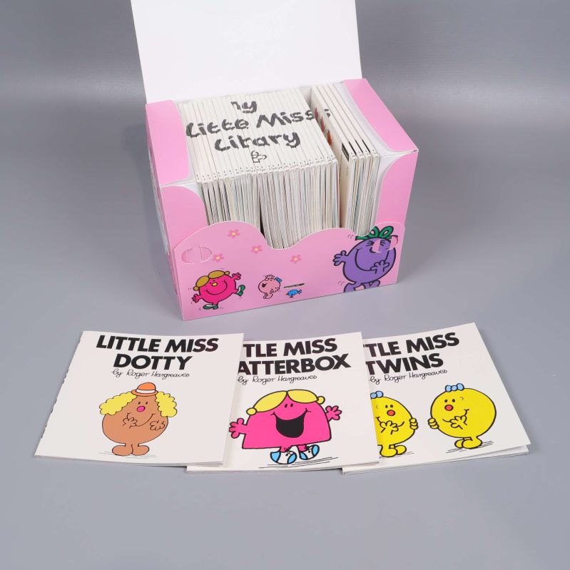 Box med tre Little Miss-böcker framtagna ur samlingen