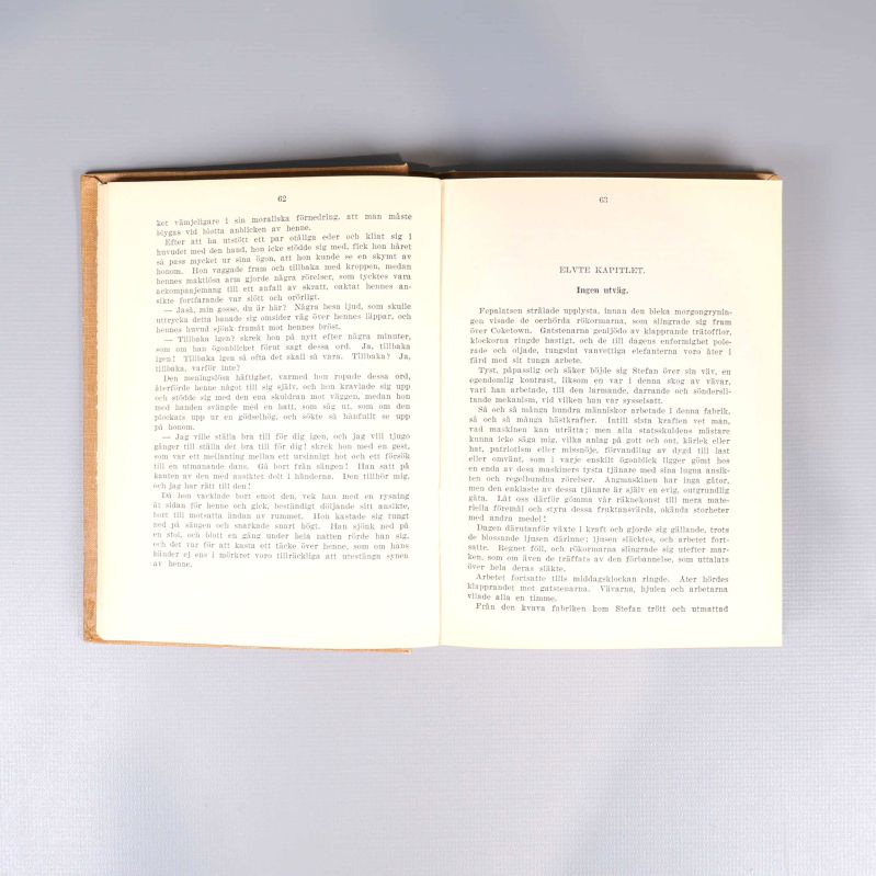 Uppslag ur boken på svenska med synlig kapitelstart