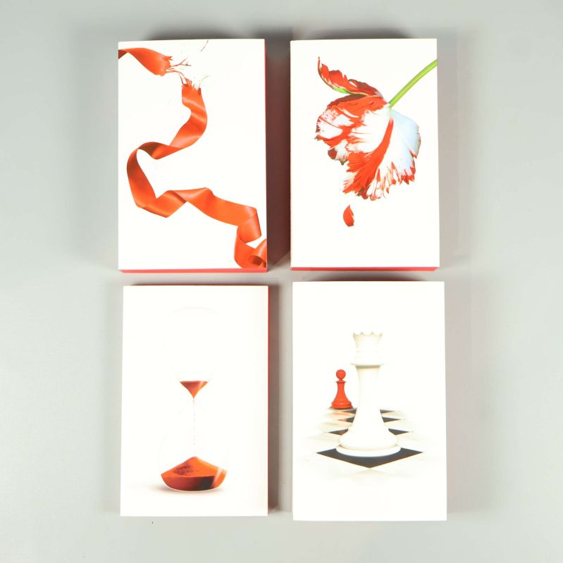 Fyra framsidor med ikoniska Twilight-motiv i minimalistisk stil