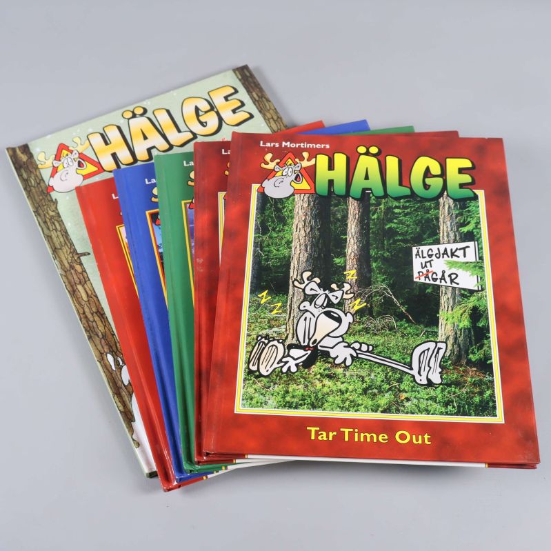 Hög med olika Hälge-album, främst framsidan på Tar Time Out