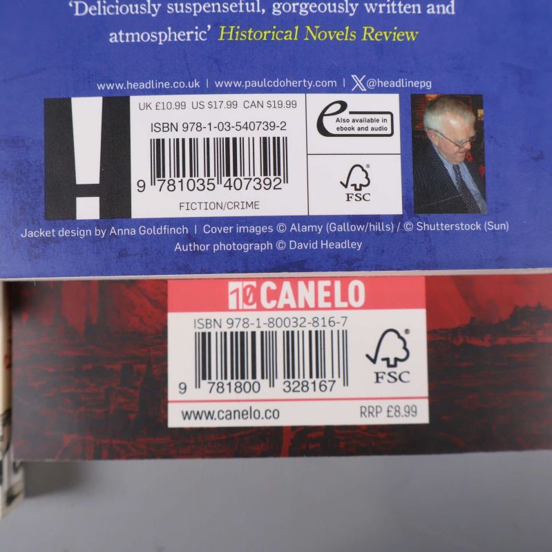 Närbild på två ISBN: 978-1-03-540739-2 och 978-1-80032-816-7