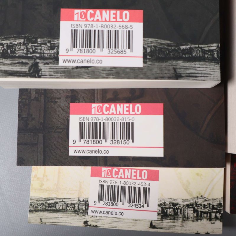 Närbild på tre ISBN: 978-1-80032-568-5, 978-1-80032-815-0 och 978-1-80032-453-4