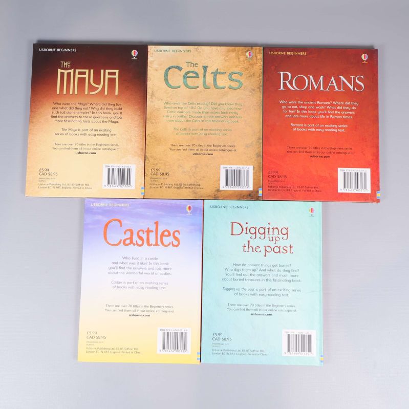 Baksidor av The Maya, The Celts, Romans, Castles och Digging up the past