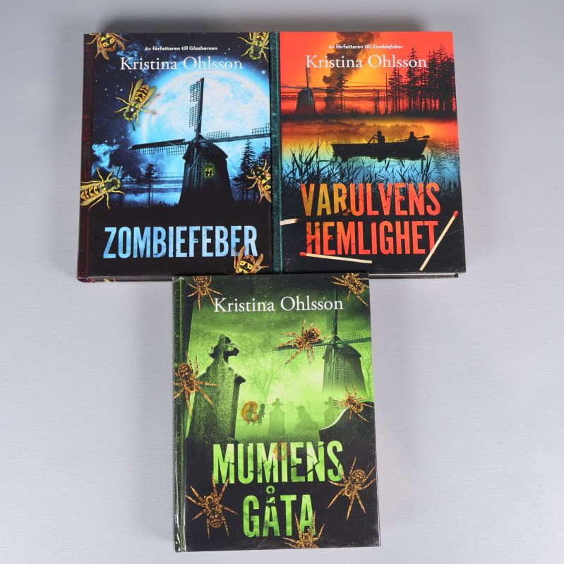 Tre böcker utlagda: Zombiefeber, Varulvens hemlighet och Mumiens gåta