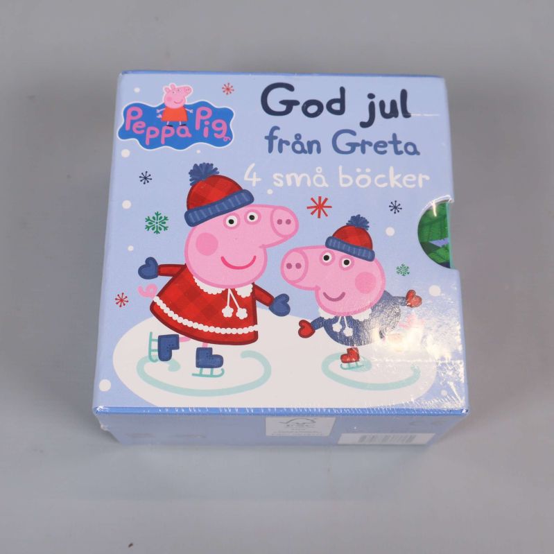 Framsida av bokbox med Greta Gris och titeln God jul från Greta 4 små böcker