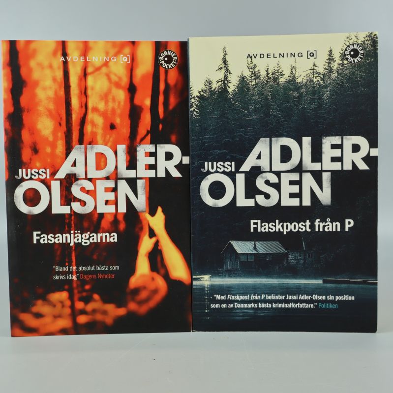 Fasanjägarna och Flaskpost från P av Jussi Adler-Olsen, framsidor