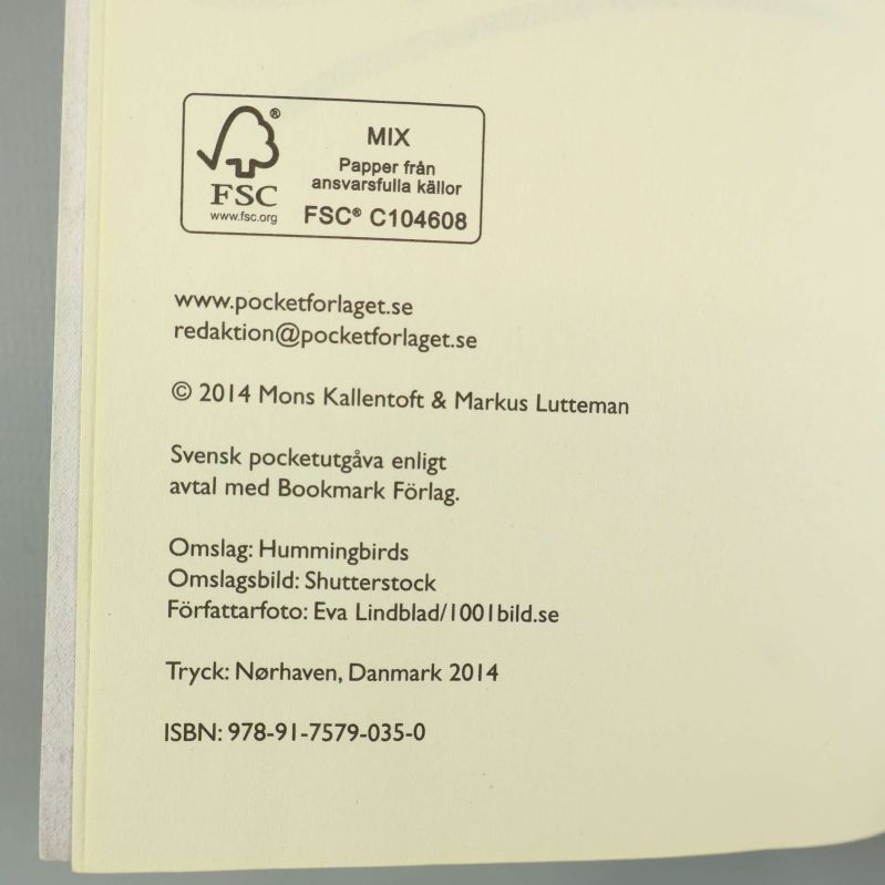 Inlaga i boken Zack med ISBN och utgivningsinformation