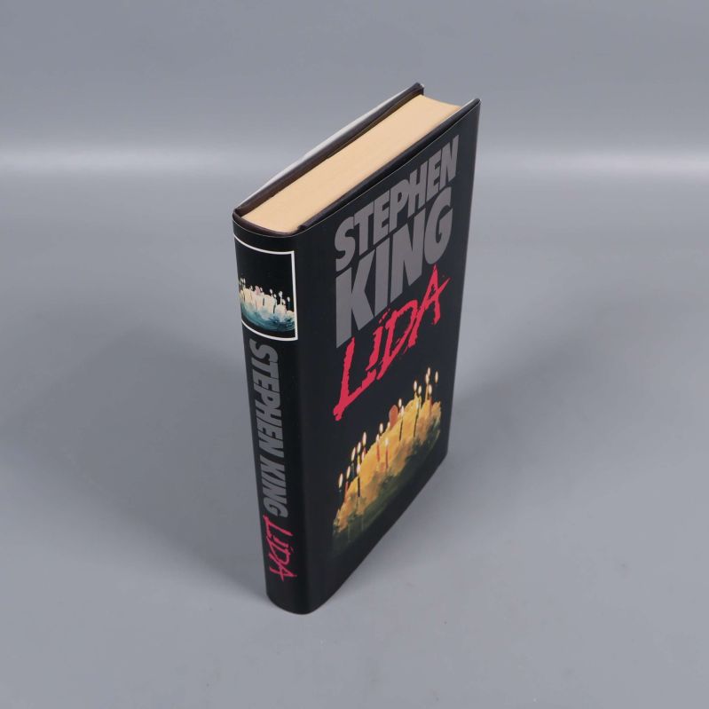 Boken Lida av Stephen King sedd snett ovanifrån