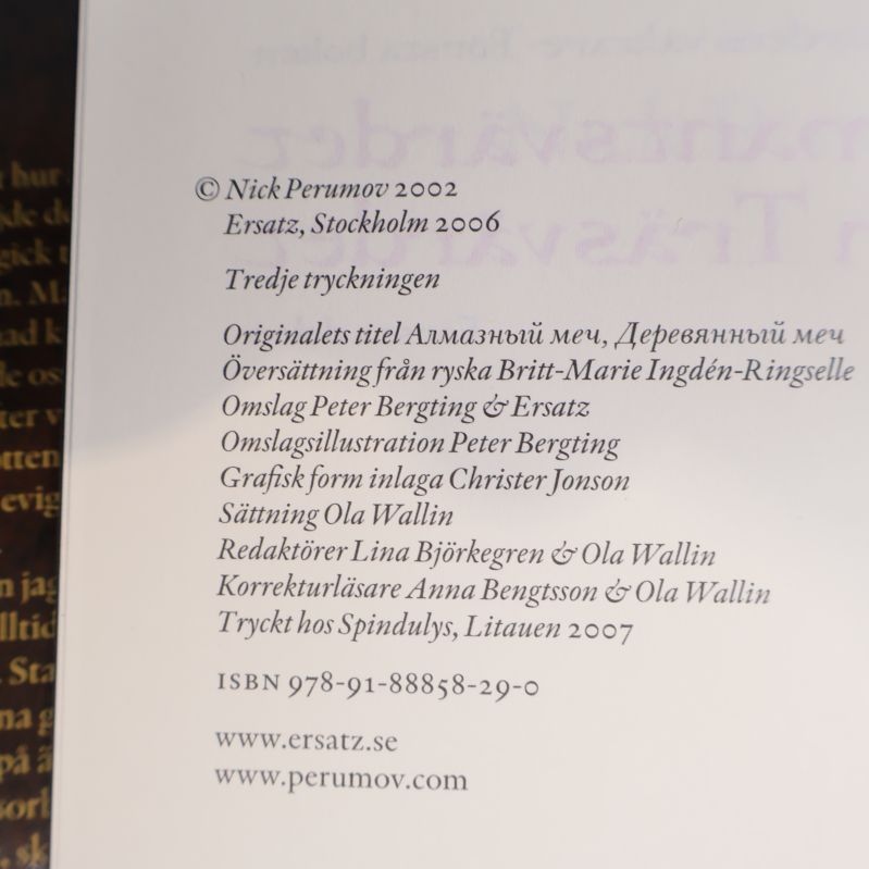 Informationssida med ISBN och tryckinformation