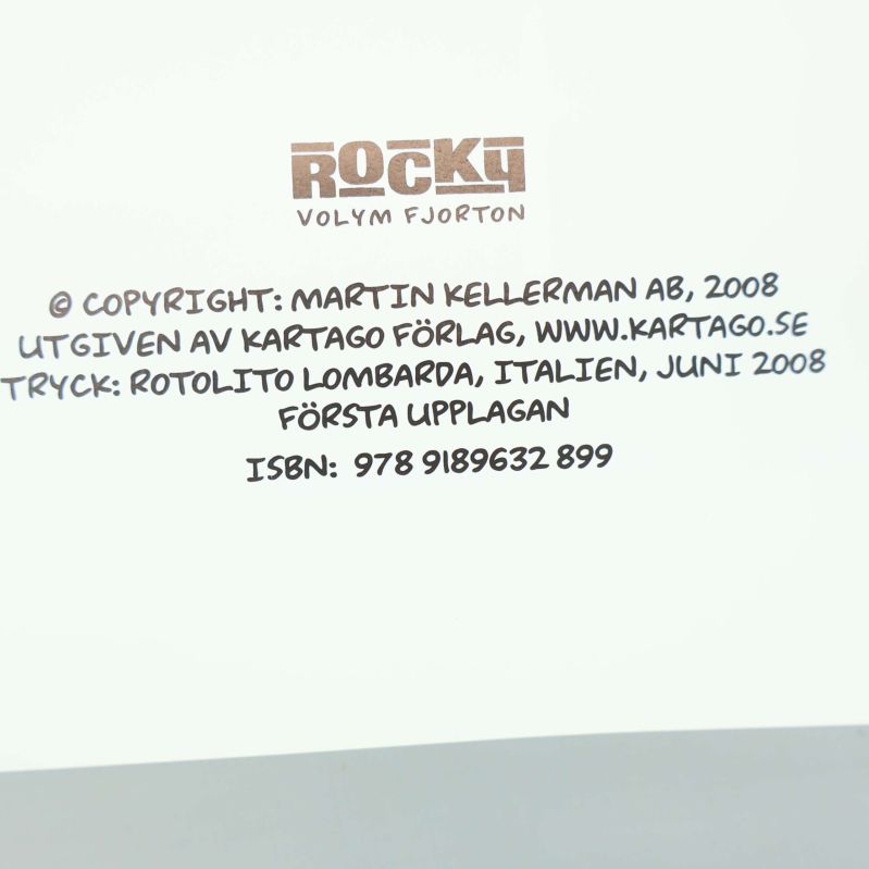 ISBN-sida med Rocky volym 14 och copyrightinformation