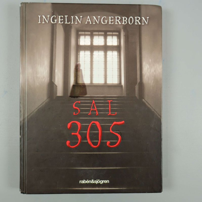 Framsida av boken Sal 305 av Ingelin Angerborn, mörk trappa och siluett