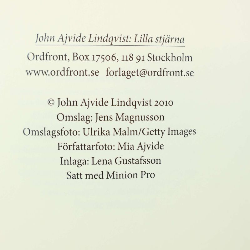 Sida med copyrightinformation och tryckår för Lilla Stjärna
