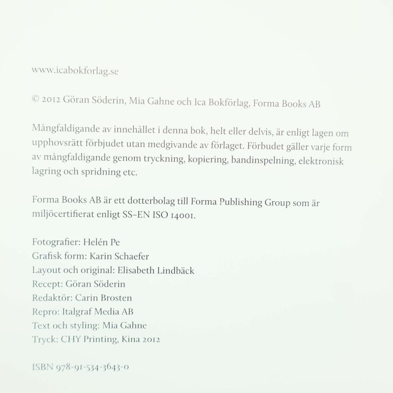 Innehållssida med copyright och ISBN 978-91-534-3643-0