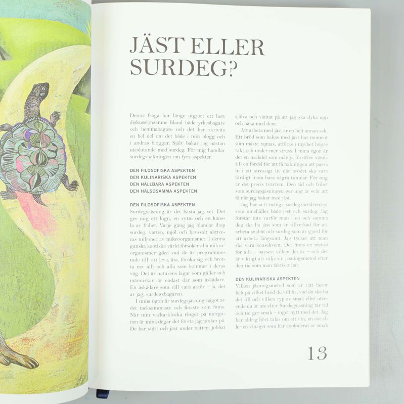 Uppslag om jäst eller surdeg på sidan 13 i boken