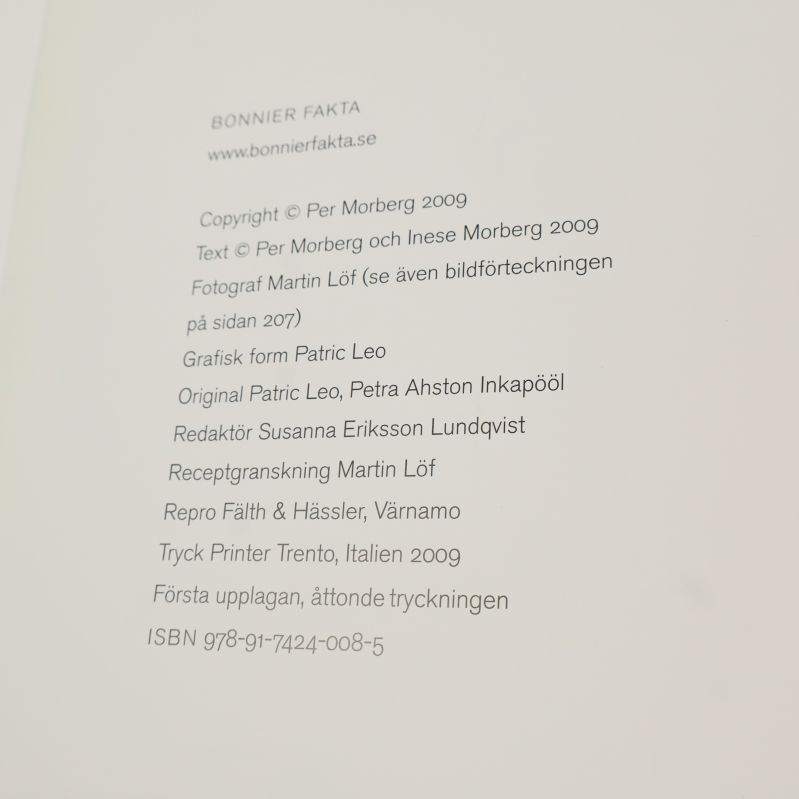 Sida med copyright, ISBN och tryckinfo för boken Morberg