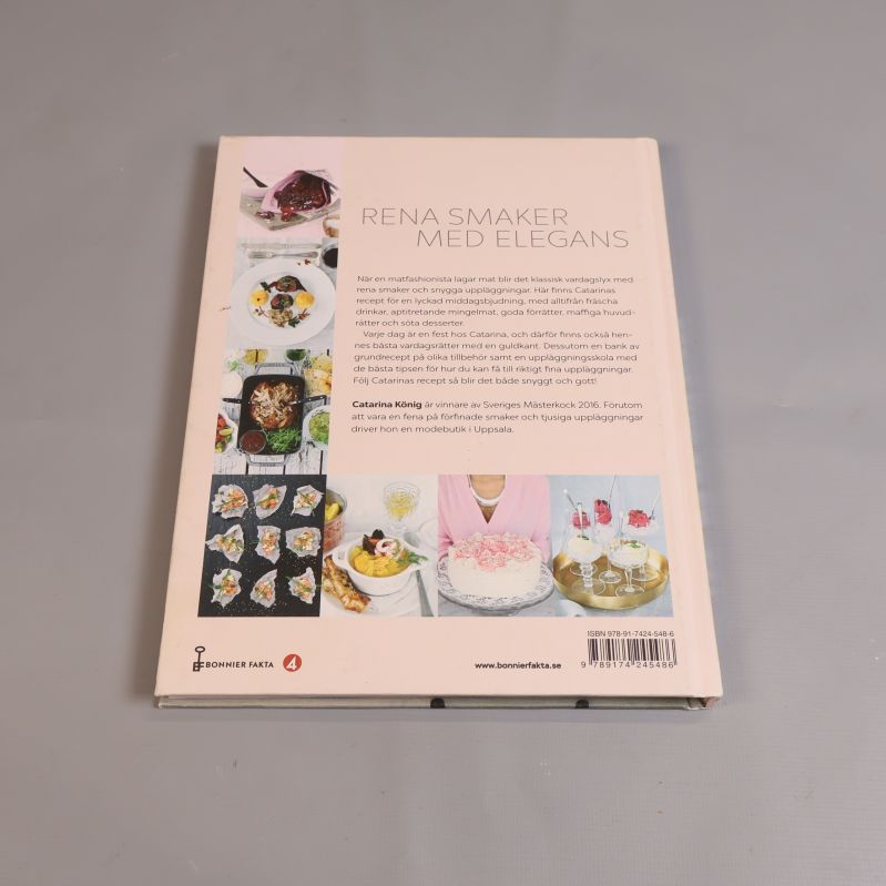 Baksida av boken Varje dag är en fest med text och matbilder