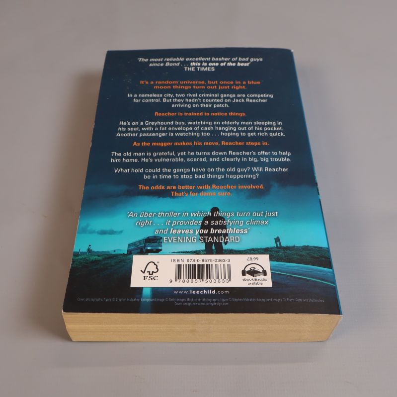 Baksidan av boken Blue Moon med text och ISBN-nummer