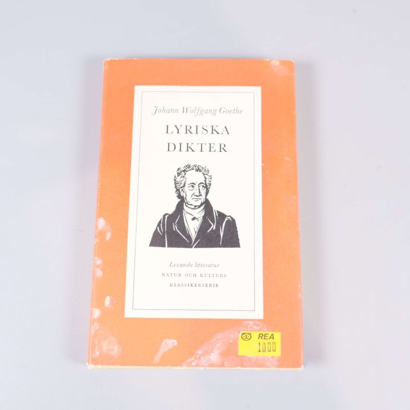 Framsidan av Lyriska dikter av Johann Wolfgang Goethe med illustrerat porträtt