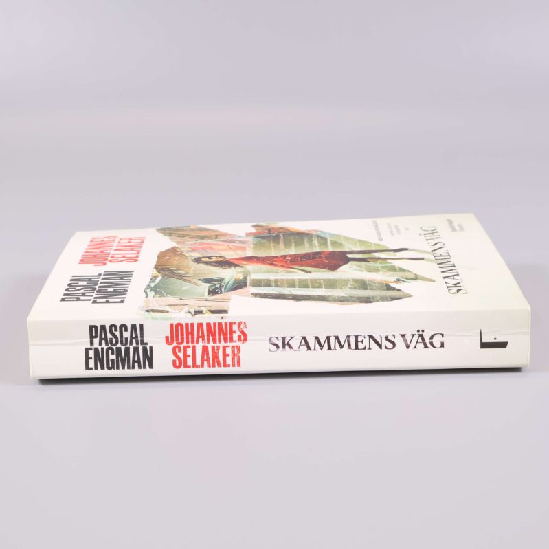 Ryggen på Skammens väg visar titel och författarnamn tydligt