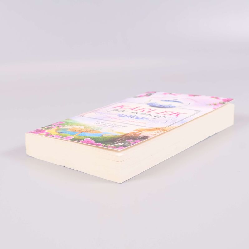 Boken Kärlek på menyn ur vinkel, fokus på boksidor och omslag